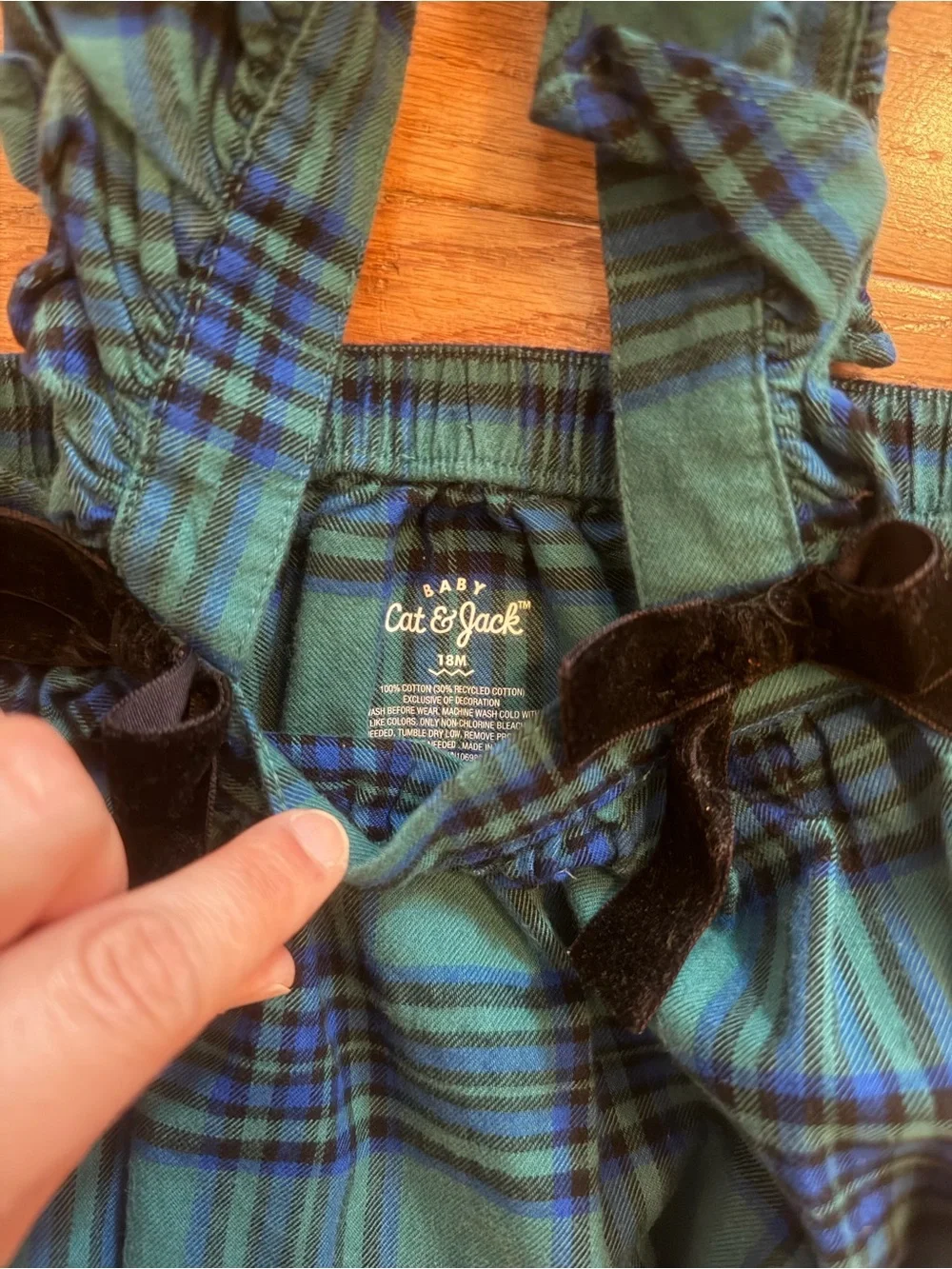 Cat & Jack Holiday Plaid Bubble Romper Bundle 18 Months